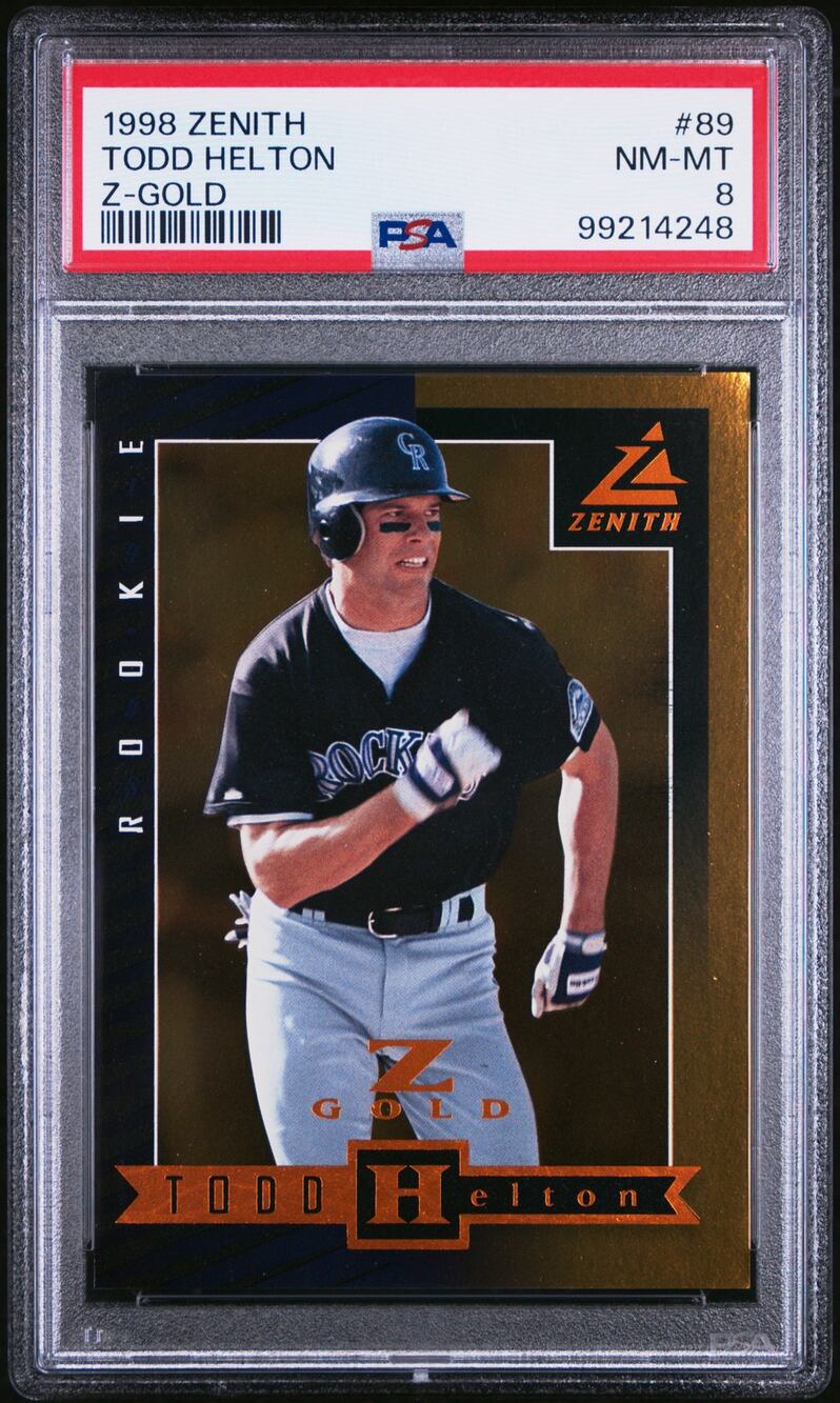 1998 Zenith Z-Gold #89 Todd Helton RC 60/100 PSA 8 Colorado Rockies - Pop 2